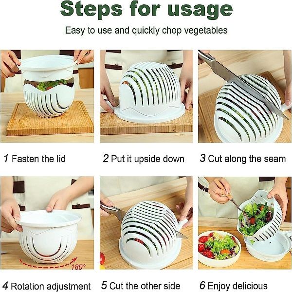 Multifunctional Fast Salad Cutter Bowl Vegetable Choppers and Dicers - Oshi.pk - Buy & Sell Online