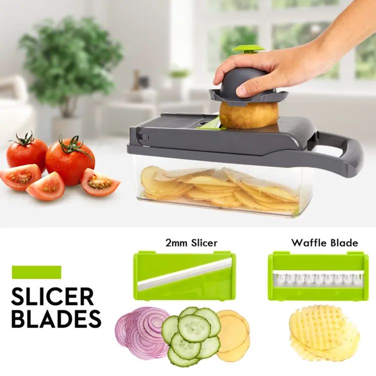Multifunctional Vegetable Cutter Nicer Dicer Plus Salad Vegetable Fruit Cutter 12in1 Nicer Dicer Chooper Vegetable Cutter - Oshi.pk - Buy & Sell Online