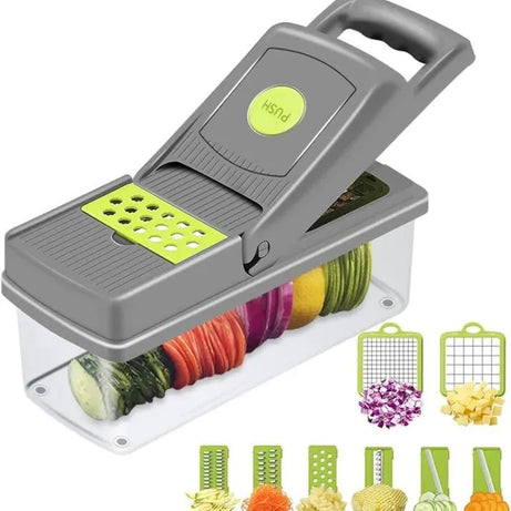 Multifunctional Vegetable Cutter Nicer Dicer Plus Salad Vegetable Fruit Cutter 12in1 Nicer Dicer Chooper Vegetable Cutter - Oshi.pk - Buy & Sell Online