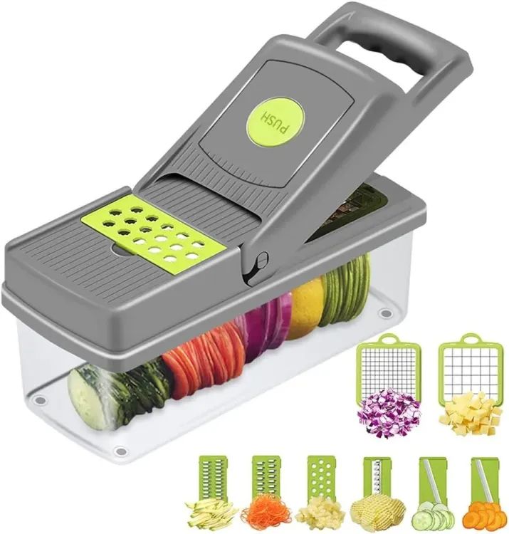 Multifunctional Vegetable Cutter Nicer Dicer Plus Salad Vegetable Fruit Cutter 12in1 Nicer Dicer Chooper Vegetable Cutter - Oshi.pk - Buy & Sell Online