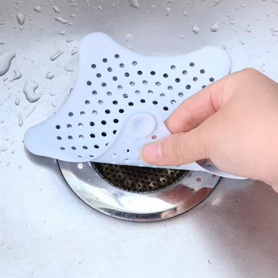 Multipurpose Kitchen Silicone Five pointed Star Sink Filter Sink Filter Bathroom Floor Suction Cup Shower Hair Filter Hair catcher Sink Strainer Leaka - Oshi.pk - Buy & Sell Online