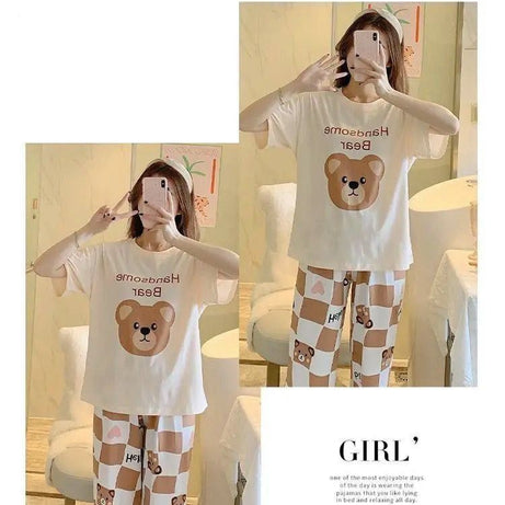 Handsome Bear Printed Tshirt and Trouser For Her - Oshi.pk - Buy & Sell Online