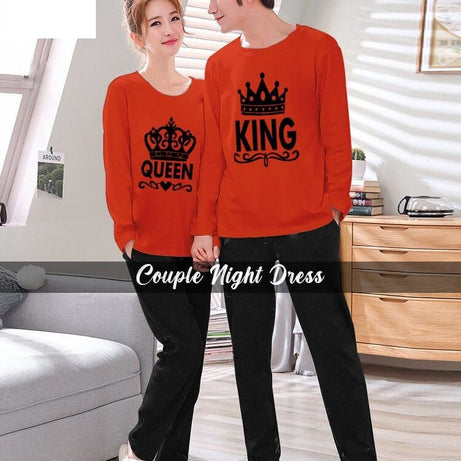 King Queen Full Sleeves Couple Night Dress - Oshi.pk - Buy & Sell Online