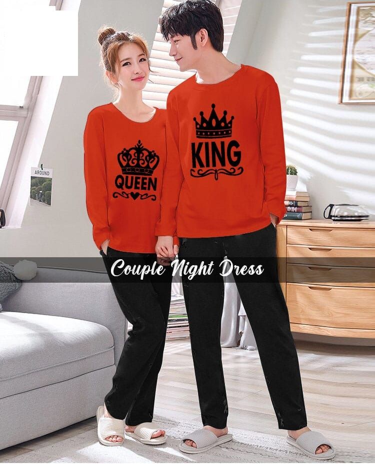 King Queen Full Sleeves Couple Night Dress - Oshi.pk - Buy & Sell Online
