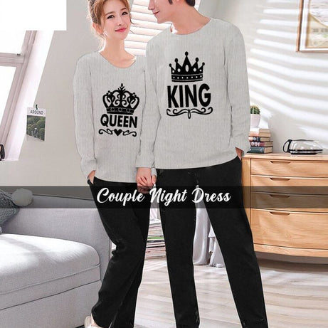 King Queen Full Sleeves Couple Night Dress - Oshi.pk - Buy & Sell Online