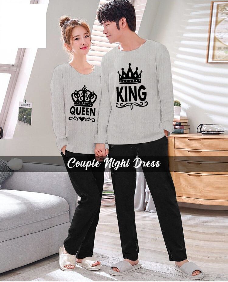 King Queen Full Sleeves Couple Night Dress - Oshi.pk - Buy & Sell Online
