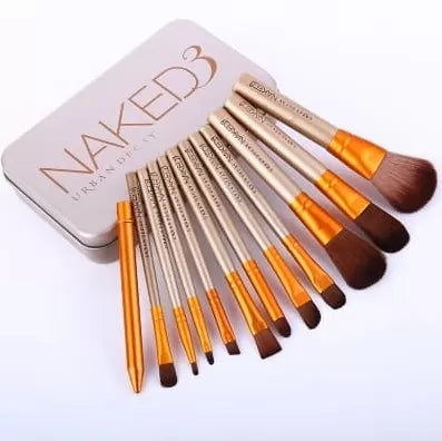 Naked 3 Makeup Brushes Set 12 Pcs With Box Silver Color - Oshi.pk - Buy & Sell Online