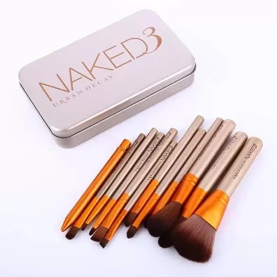 Naked 3 Makeup Brushes Set 12 Pcs With Box Silver Color - Oshi.pk - Buy & Sell Online