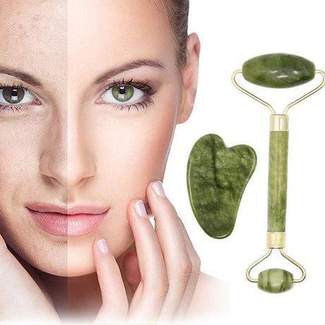 Natural Jade Stone Roller Scraping Massage for Eyes Neck Body Wrinkles Puffiness - Oshi.pk - Buy & Sell Online