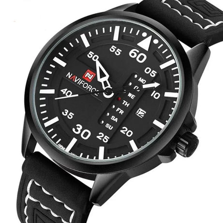 NAVIFORCE Waterproof Military Sport Quartz Men's Watches With Leather Strap (NF-9074-2) - Oshi.pk - Buy & Sell Online