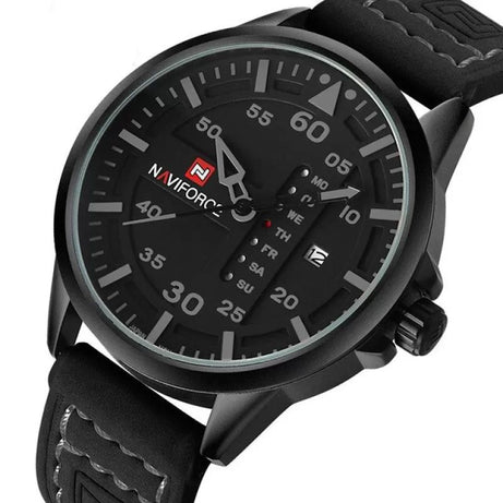 NAVIFORCE Waterproof Military Sport Quartz Men's Watches With Leather Strap (NF-9074-3) - Oshi.pk - Buy & Sell Online
