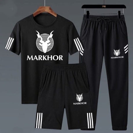 Pack Of 3 Stylish Markhor Printed Tracksuit For Men