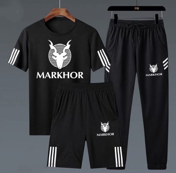 Pack Of 3 Stylish Markhor Printed Tracksuit For Men - Oshi.pk - Buy & Sell Online