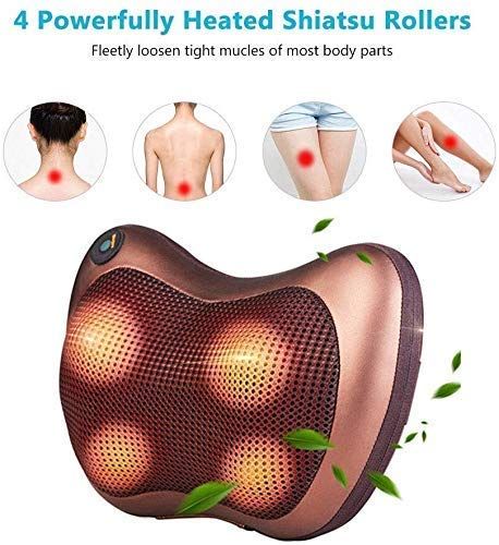 Neck Cushion Full Body Massager with Heat for pain relief Massage Machine for Neck Back Shoulder Pillow Massager - Swiss Relaxation therapy (Brown) - Oshi.pk - Buy & Sell Online