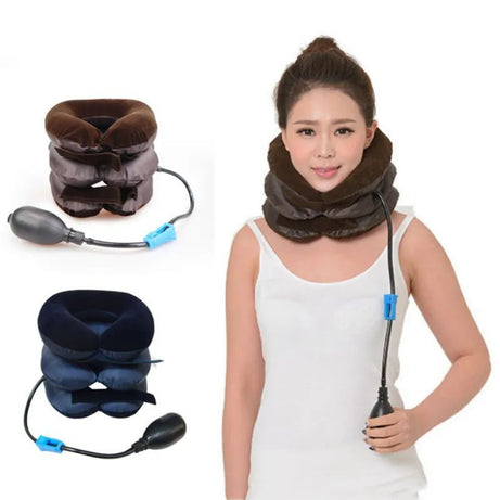 Neck Stretcher Inflatable Air Neck Traction Apparatus Device Soft Neck Cervical Collar Pillow Pain Stress Pain Relief Tractor - Oshi.pk - Buy & Sell Online