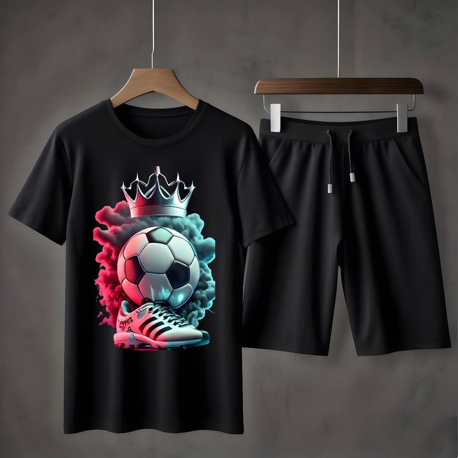 New Arrival 2pc FootBall printed summer shorts tracksuit for men and boys - Oshi.pk - Buy & Sell Online