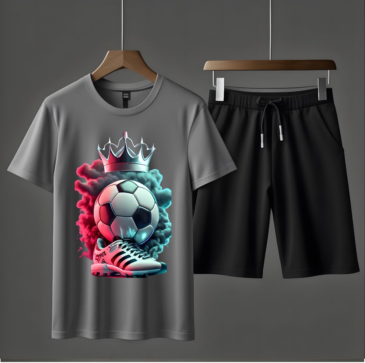 New Arrival 2pc FootBall printed summer shorts tracksuit for men and boys - Oshi.pk - Buy & Sell Online