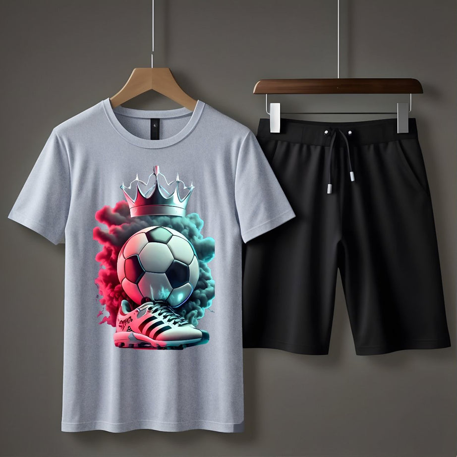 New Arrival 2pc FootBall printed summer shorts tracksuit for men and boys - Oshi.pk - Buy & Sell Online