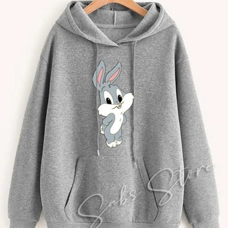 New Bunny Printed Pullover Hoodie - Oshi.pk - Buy & Sell Online