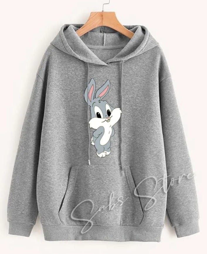 New Bunny Printed Pullover Hoodie - Oshi.pk - Buy & Sell Online