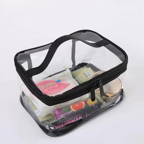 New Cosmetic Portable Makeup Pouch Waterproof Travel Hanging Organizer Bag Transparent PVC Bathroom Cosmetic Bag Women Travel Zipper Makeup Organizer - Oshi.pk - Buy & Sell Online