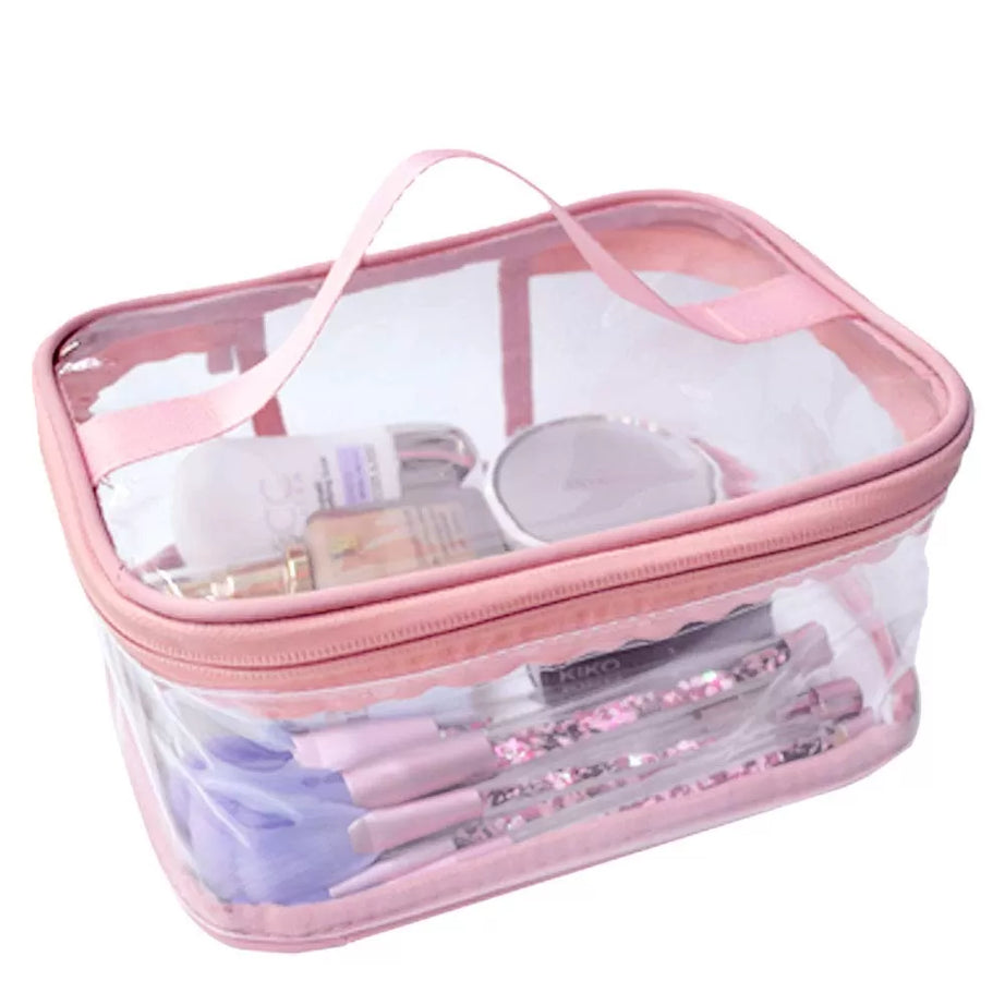 New Cosmetic Portable Makeup Pouch Waterproof Travel Hanging Organizer Bag Transparent PVC Bathroom Cosmetic Bag Women Travel Zipper Makeup Organizer - Oshi.pk - Buy & Sell Online