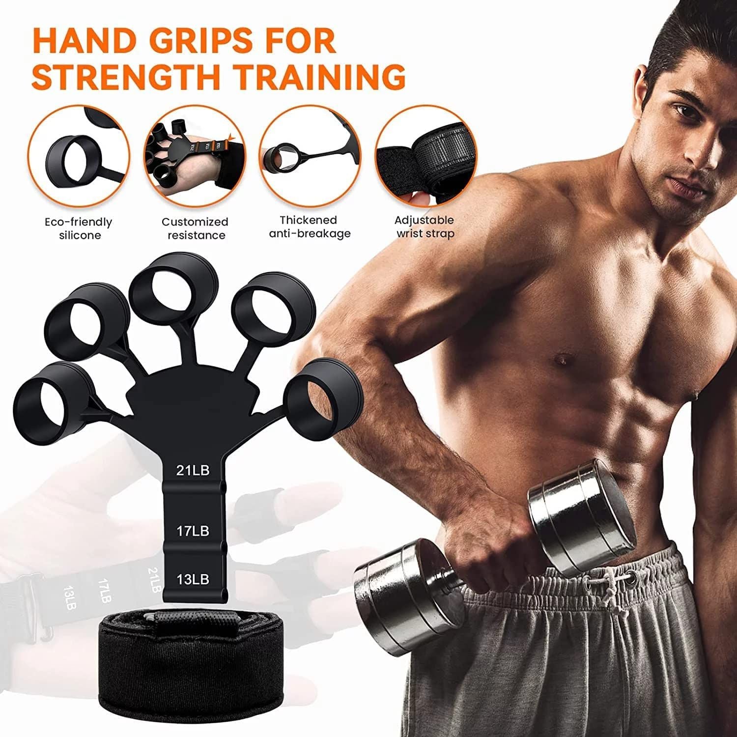 New Grip Strength Trainer, Finger Strengthener, Finger Exerciser & Hand Strengthener, Hand Grips for Strength Training, Hand Strengthening Equipment. - Oshi.pk - Buy & Sell Online