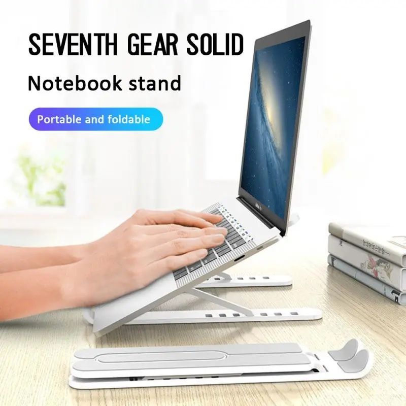 New High Quality Laptop Stand - Adjustable Portable Laptop Stand For Desk - Foldable Plastic Non-Slip Stand For Laptop And Tablet - Oshi.pk - Buy & Sell Online