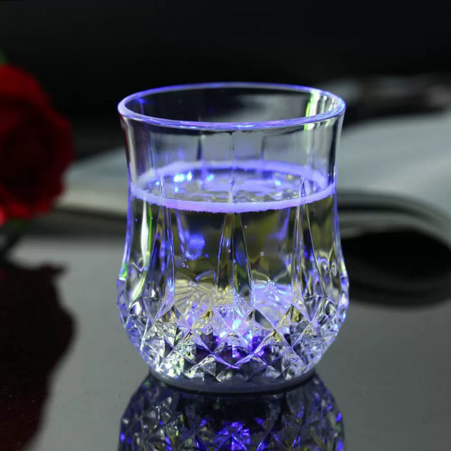 New Led Glowing Mug Glass Water Liquid Inductive Rainbow Color Changing Flashing Light Cup