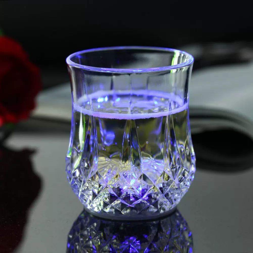 New Led Glowing Mug Glass Water Liquid Inductive Rainbow Color Changing Flashing Light Cup