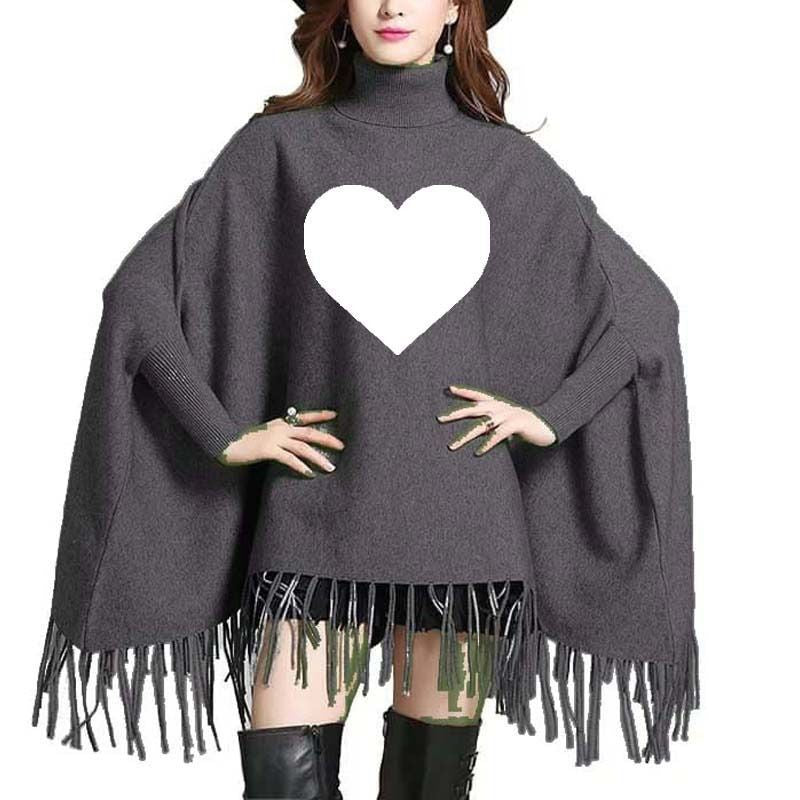 New Heart Women's Bat-Wing Style Printed Fleece Poncho - Oshi.pk - Buy & Sell Online