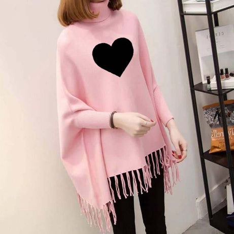 New Heart Women's Bat-Wing Style Printed Fleece Poncho - Oshi.pk - Buy & Sell Online