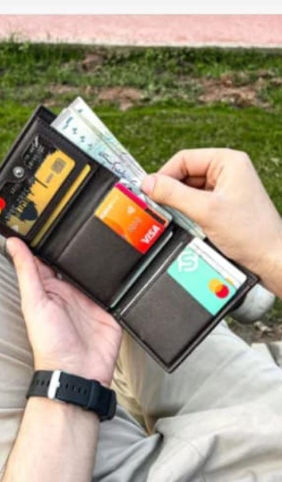 New Mini Three-fold Men Wallet Card Holder Purse Coin Pouch Card Holder Short Vertical PU Leather Wallet Change Money Pouch - Oshi.pk - Buy & Sell Online