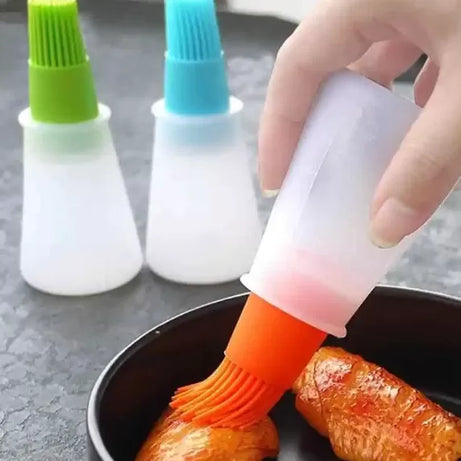 New Oil Bottle With Silicone Basting and Pastry Brush For Perfect Cooking BBQ Grill and Baking Tool Kitchen Accessories - Oshi.pk - Buy & Sell Online