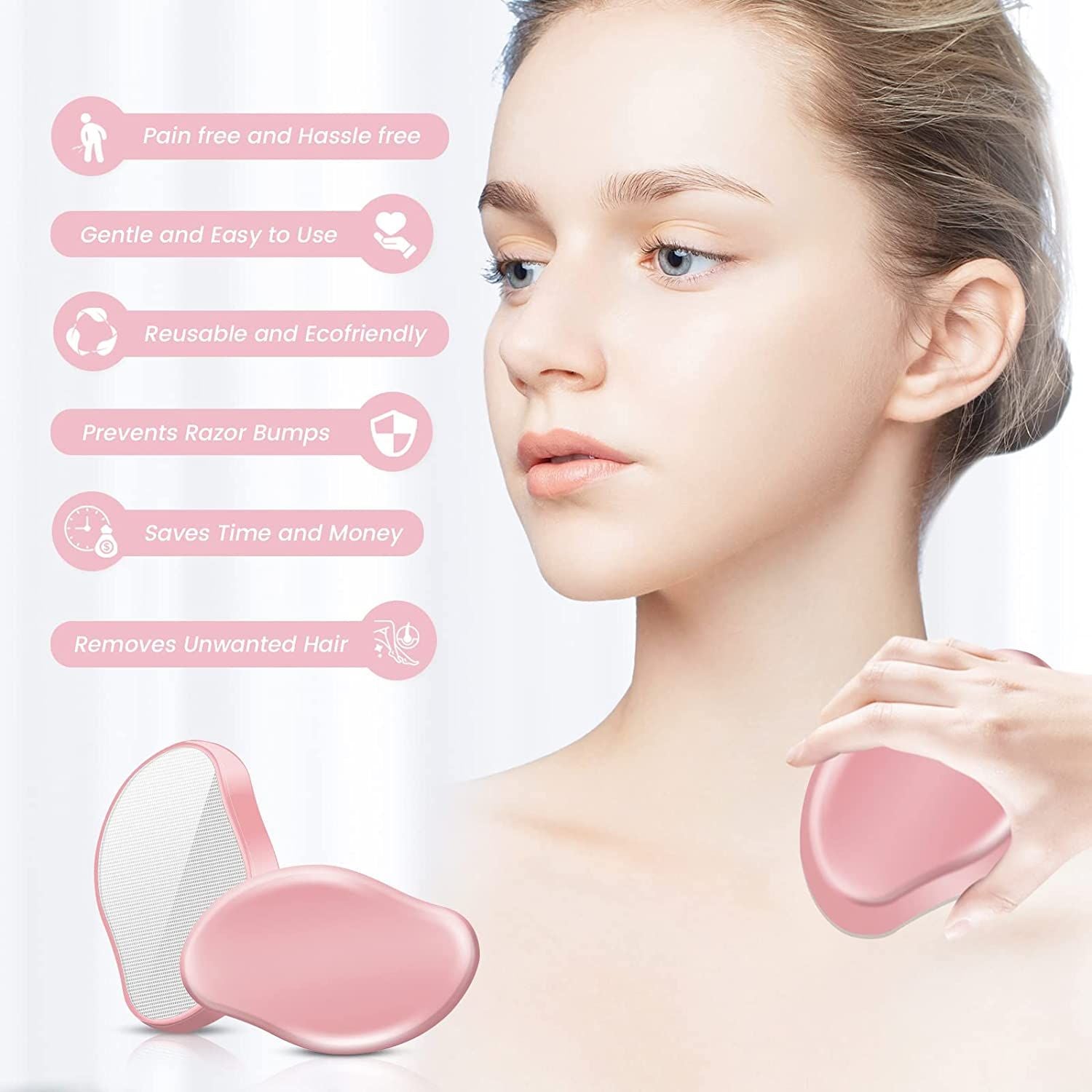 NEW Physical Hair Remover Stone Painless Epilator Reusable Depilation Tool for Leg Hand Crystal Hair Eraser Nanoglass Hair Removal Tool for Women - Oshi.pk - Buy & Sell Online