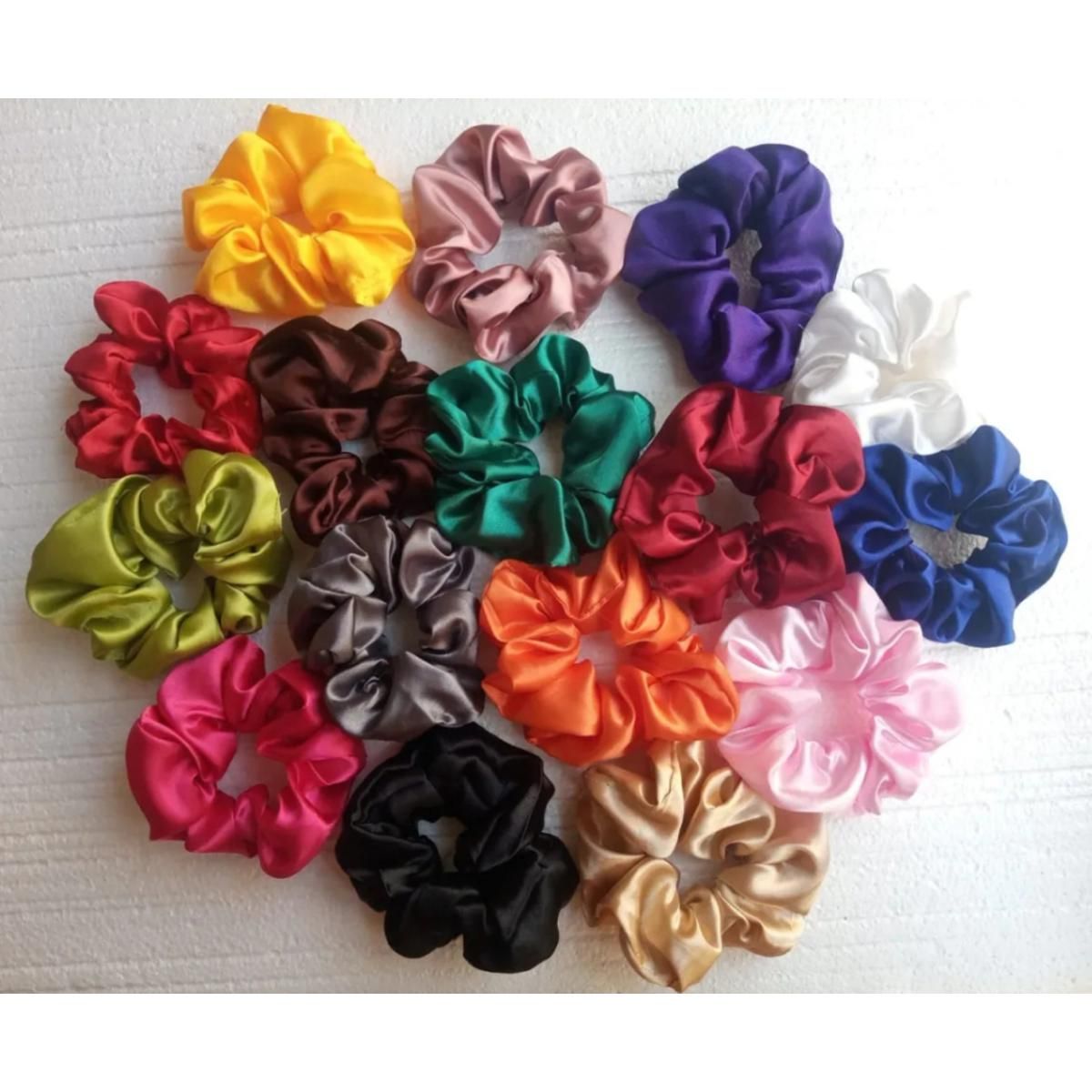 New Silk Scrunchies (Pack of 12).Pony tail - Oshi.pk - Buy & Sell Online