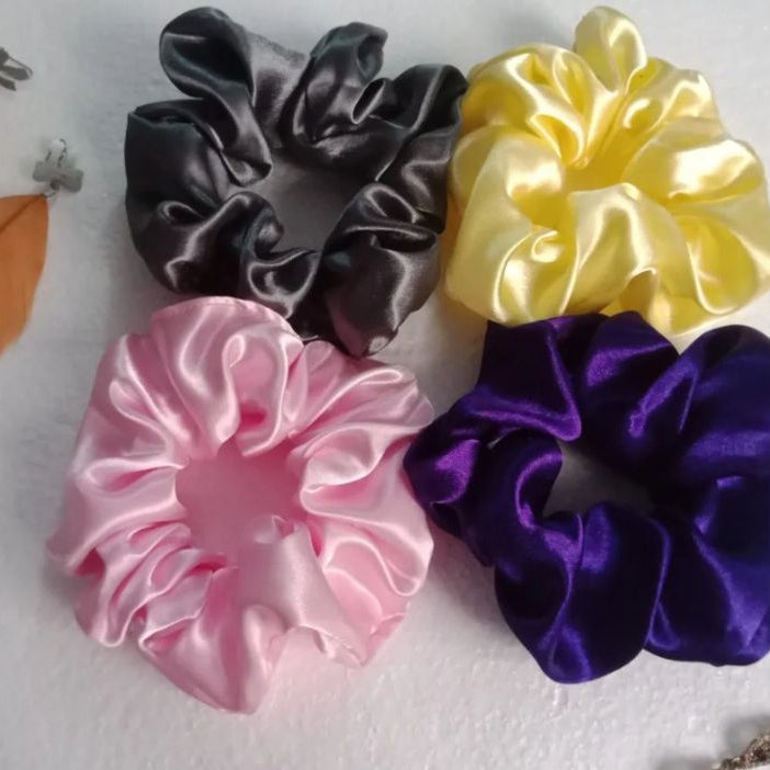 New Silk Scrunchies (Pack of 12).Pony tail - Oshi.pk - Buy & Sell Online