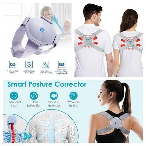 Smart Posture Corrector Vibration Belt USB Rechargeable Intelligent Vibration Upper Back Shoulder for Children and Adult - Oshi.pk - Buy & Sell Online