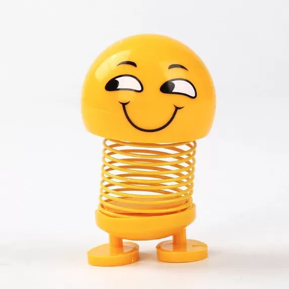 New Stress Release Emoji shaker spring bouncing doll car smiley doll cute emoticons big head dolls funny smiley face springs dance toys