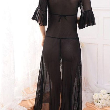 Black Rose Floral Bra Set with Robe - Oshi.pk - Buy & Sell Online