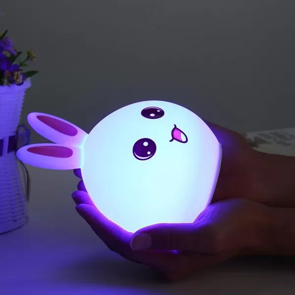 New style Rabbit Lamp For Children Baby Kids Bedside Multicolor Silicon Touch Sensor Tap Control LED Night Light Gift. Random Colour - rabbit silicone