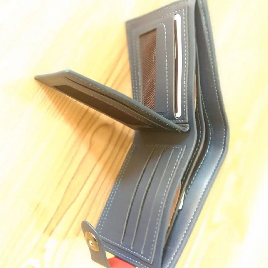 Dunbollu Men's Retro Trifold PU Leather Wallet: Stylish Card Holder Design - Oshi.pk - Buy & Sell Online