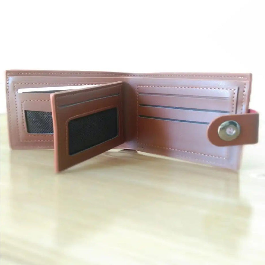 Dunbollu Men's Retro Trifold PU Leather Wallet: Stylish Card Holder Design - Oshi.pk - Buy & Sell Online