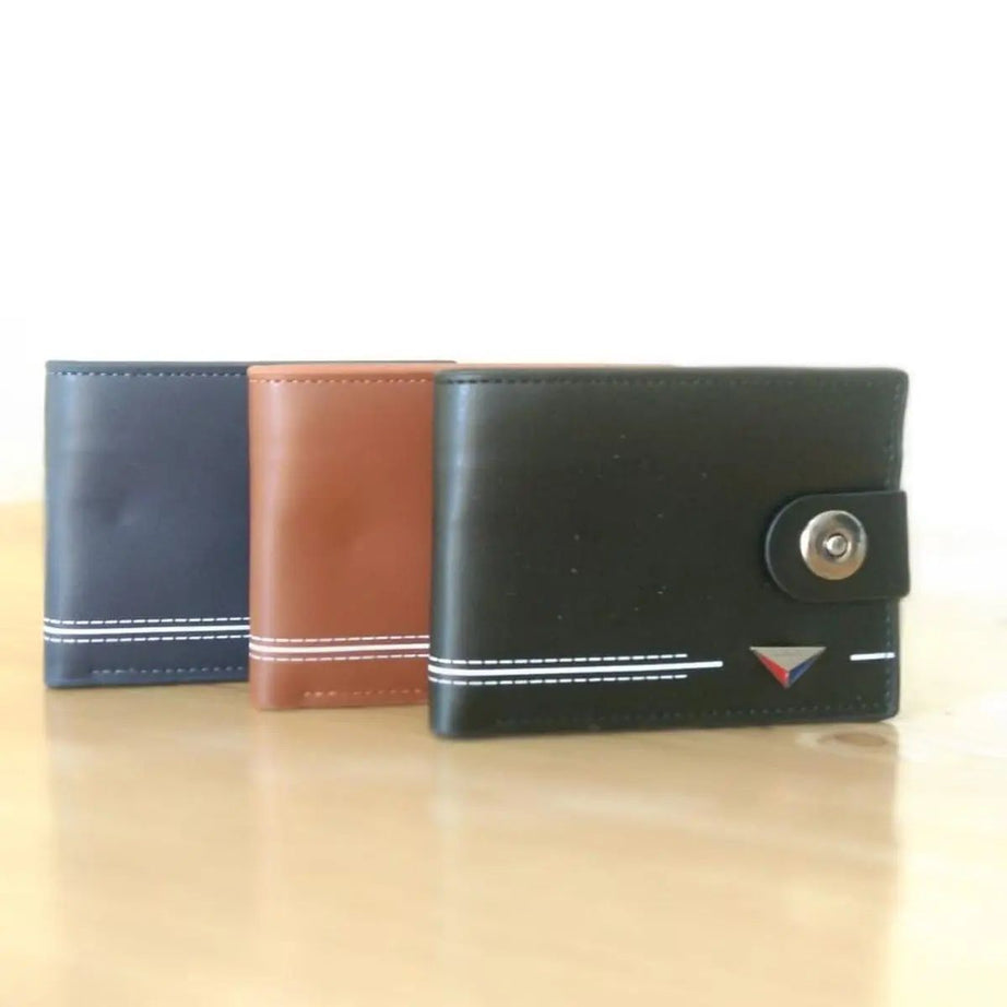 Dunbollu Men's Retro Trifold PU Leather Wallet: Stylish Card Holder Design - Oshi.pk - Buy & Sell Online
