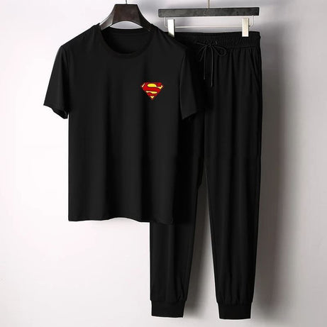 New Summer Design Superman Logo Printed Black T shirt And Black Trouser For Mens - Oshi.pk - Buy & Sell Online