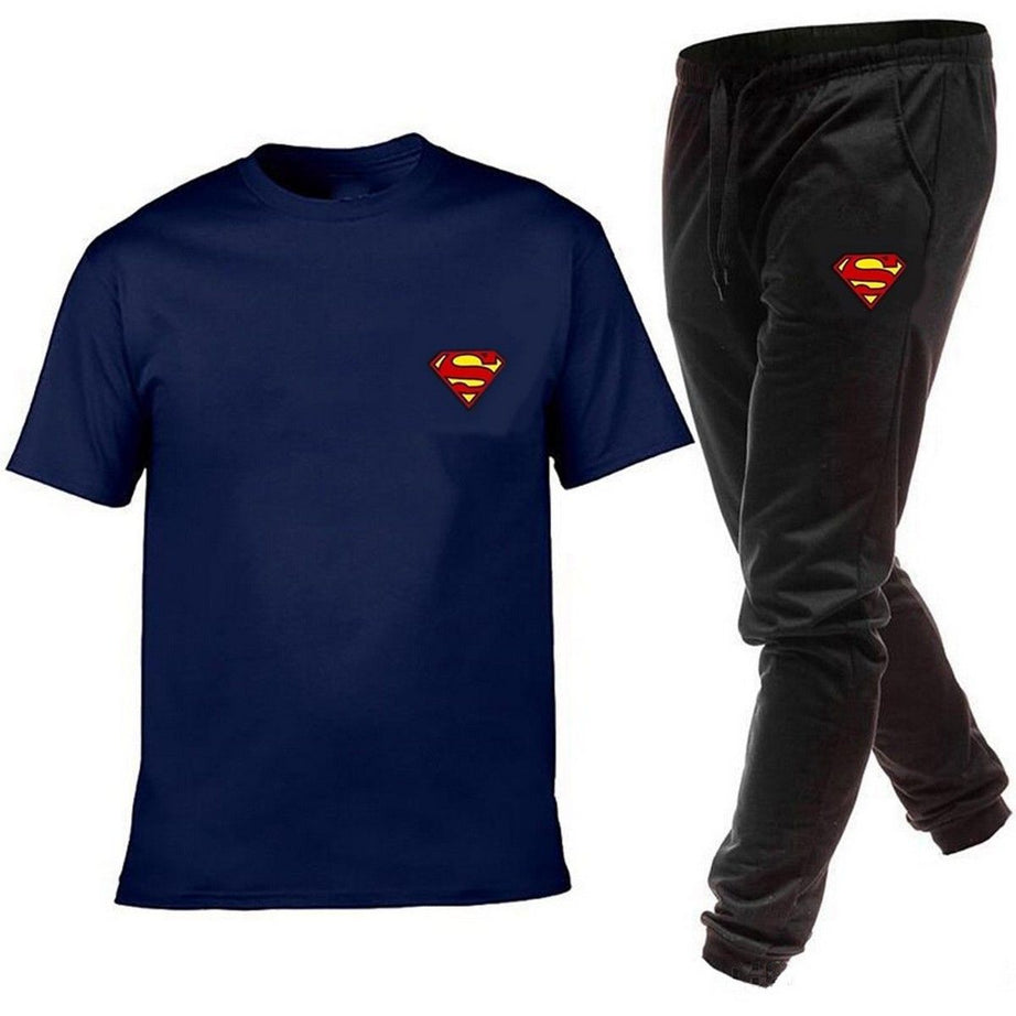 New Summer Design Superman Logo Printed Blue T shirt And Black Trouser For Mens - Oshi.pk - Buy & Sell Online