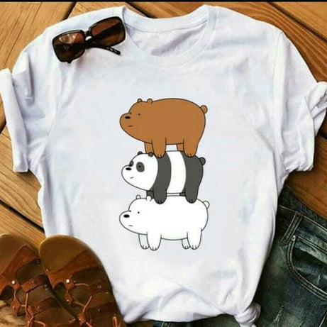 New T Shirt Design Trendy 3 Cute Bears Printed O Neck Half Sleeves T Shirt - Oshi.pk - Buy & Sell Online