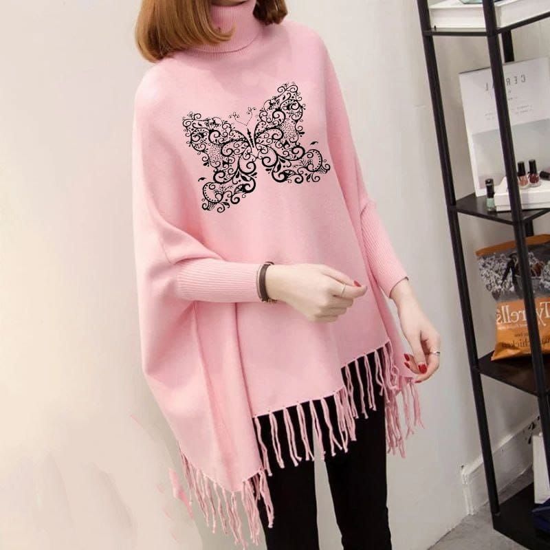 New Women's Bat-Wing Style Printed Fleece Poncho - Oshi.pk - Buy & Sell Online