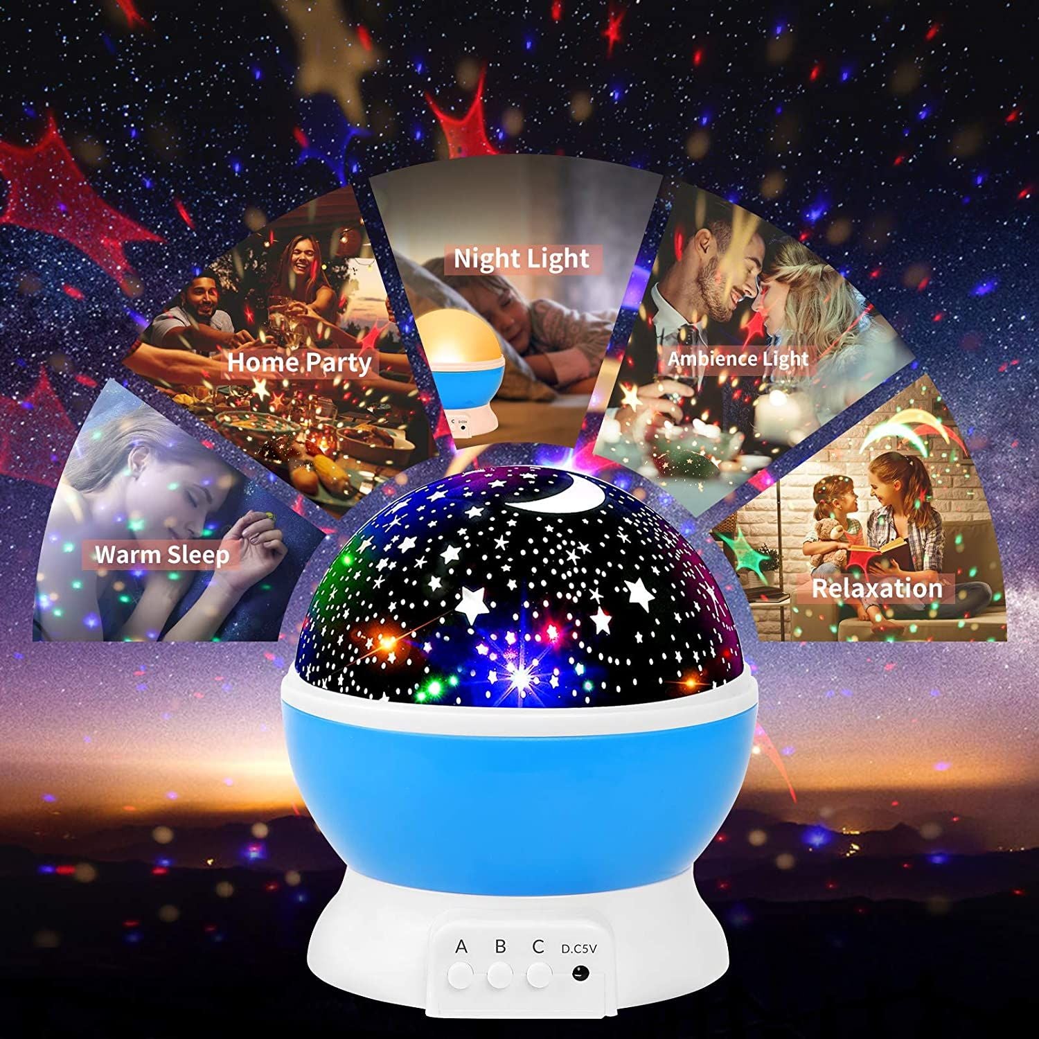 Night Light Star Lamp Starry Sky Projector Baby Light 360° Rotation LED Star Light Lamp Table Night Lamp Gift for Babies and Children - Oshi.pk - Buy & Sell Online