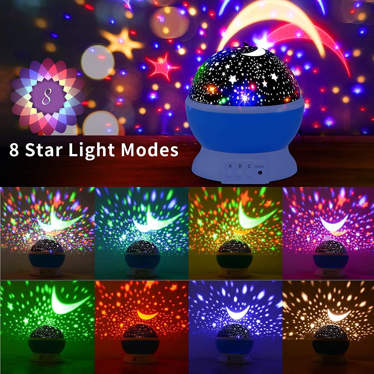 Night Light Star Lamp Starry Sky Projector Baby Light 360° Rotation LED Star Light Lamp Table Night Lamp Gift for Babies and Children - Oshi.pk - Buy & Sell Online